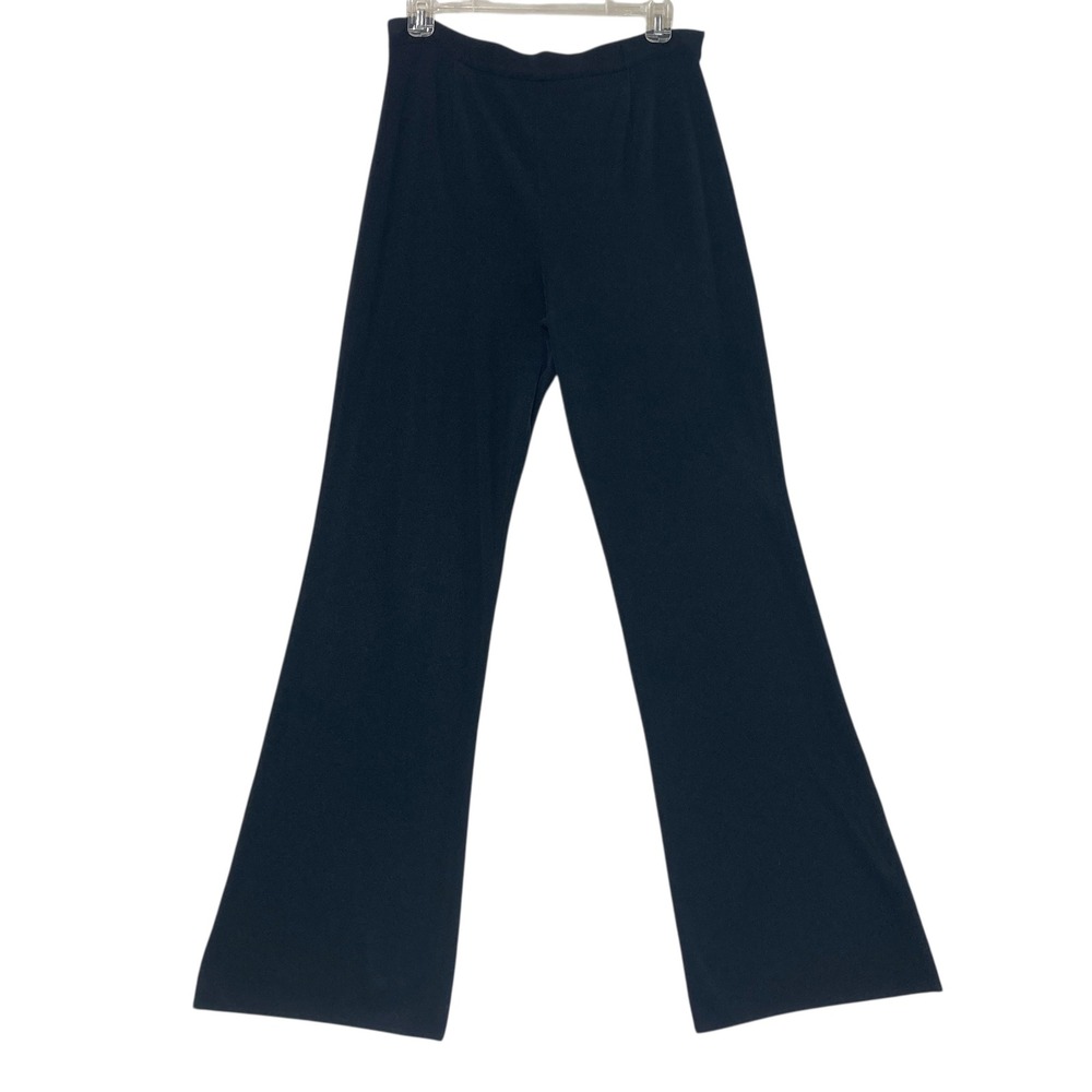 Misook Black Knit Flare Leg Pants Womens Pull On Career Professional Trousers L?